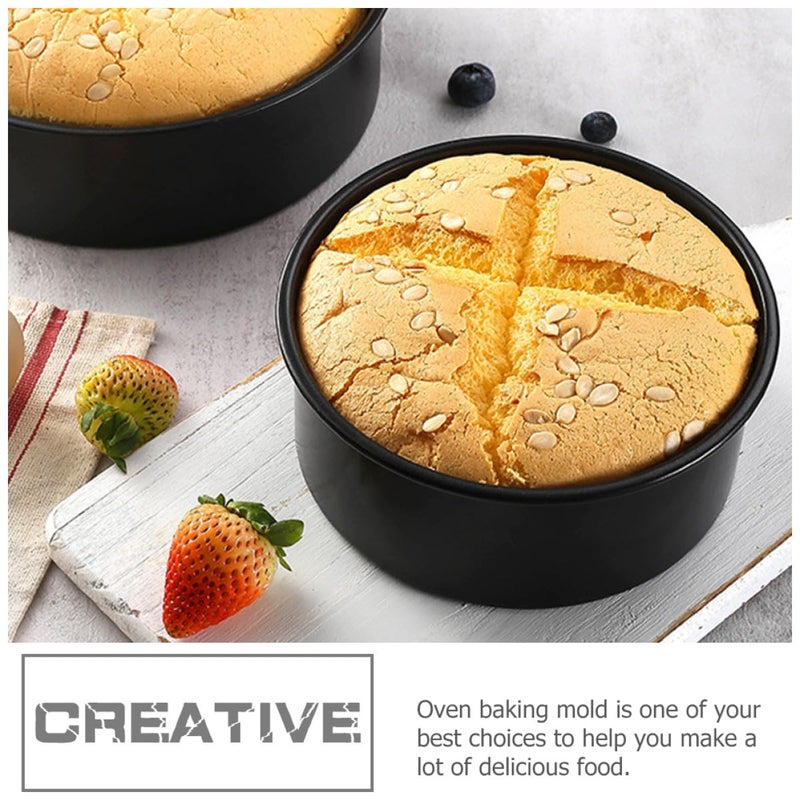 4 Inch Round Chiffon Cake Pans 2 Pack Removable Bottom Stainless Steel Baking Molds - Image 4