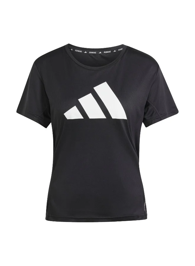 اديداس Adidas Run It Tee Black Running T-Shirts For Women XS
