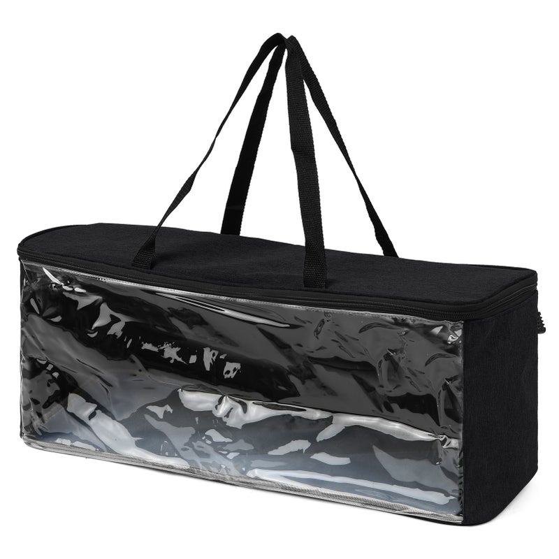 Portable Hat Case Transparent Hat Organizer Baseball Cap Storage Hat Holder with Carry Handles and Dual Zipper Hat Bag - Image 1