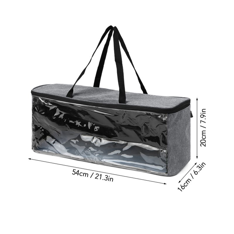Portable Hat Case Transparent Hat Organizer Baseball Cap Storage Hat Holder with Carry Handles and Dual Zipper Hat Bag - Image 3