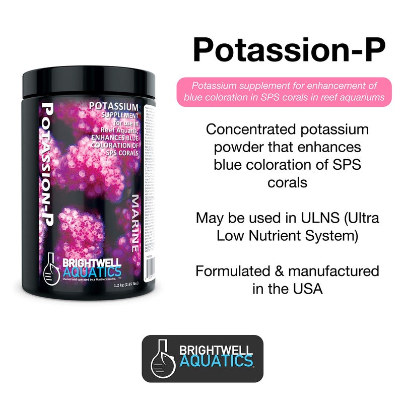 Brightwell Aquatics Potassion-P High-Purity Potassium Supplement for Reef Aquariums Supports Coral Growth & Color Enhances Blue Pigmentation Restores Potassium, 600g - Image 2