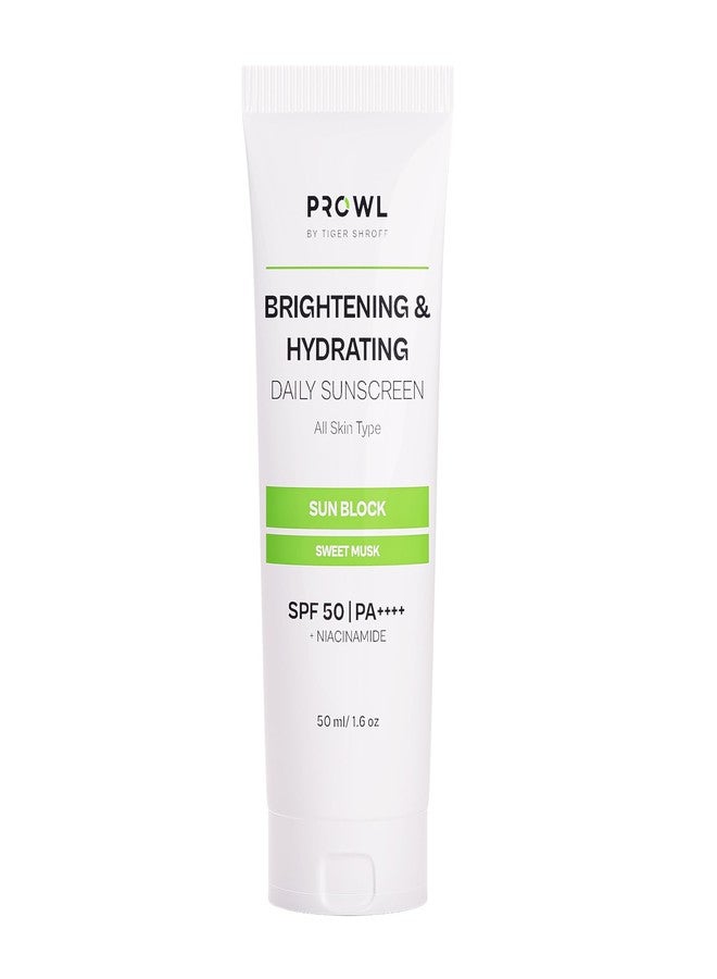 PROWL Brightening and Hydrating Sunscreen SPF 50+ PA++++ with Niacinamide for Oily, Dry, Acne-Prone Skin for Men Sun Protection No White Cast Lightweight Non-Greasy Texture Gel Sweet Musk Scent-50ml - Image 2