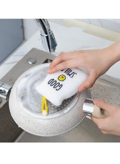 Generic 4 Pieces Magic Smile Face Sponge Strong thick sponge to remove dirt from dishes  - Image 4
