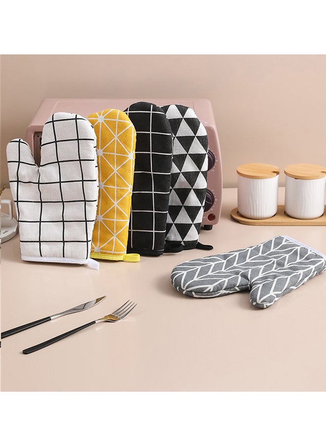 O Ozone Cotton Oven Mitts Pot Holders Heat Resistant Cooking Gloves (Grey Pattern)  - Image 3