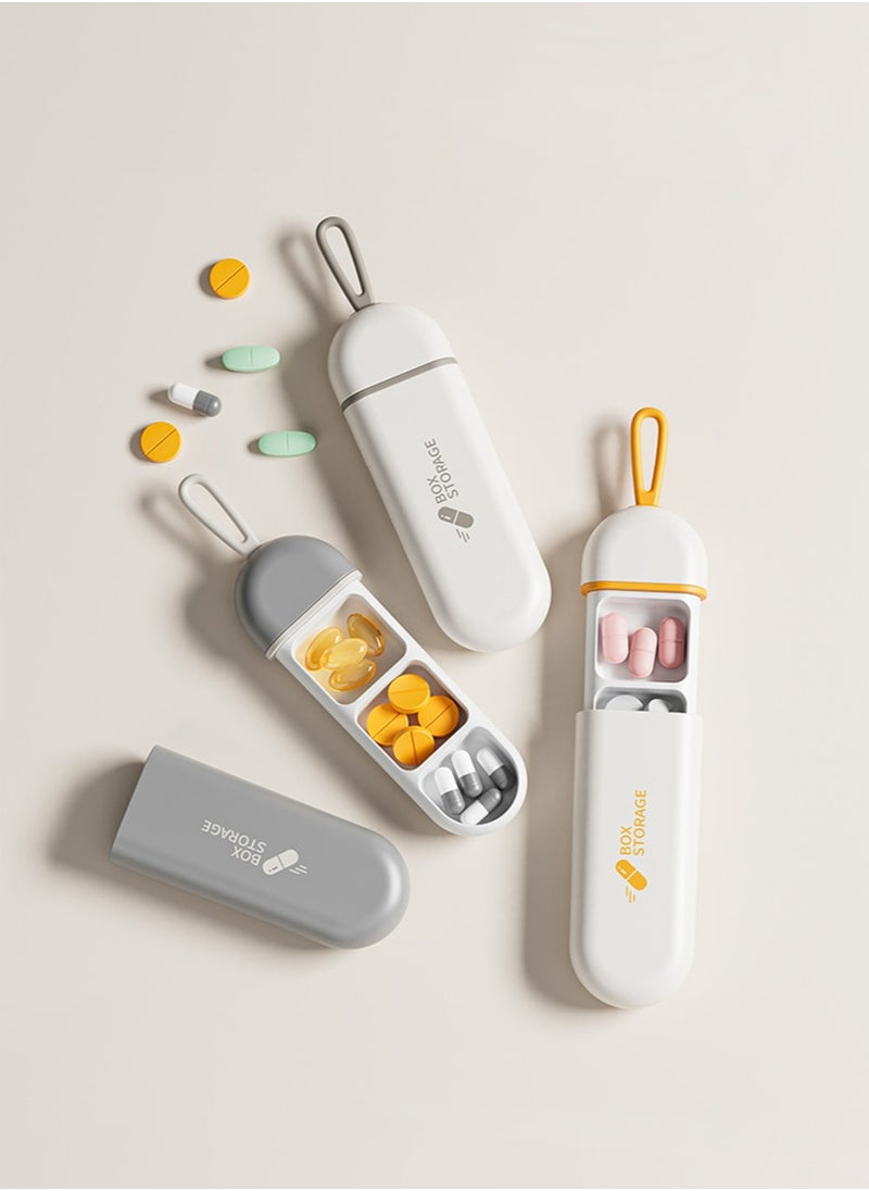 yIFeNG 3 PCS Travel Pill Organizer, Portable Pill Box with Silicone Carrying Rope, Pocket Pill Case with Moisture-Proof Strip, Small Medicine Box Prefect Gift for Office, Trip, Gym  - Image 1