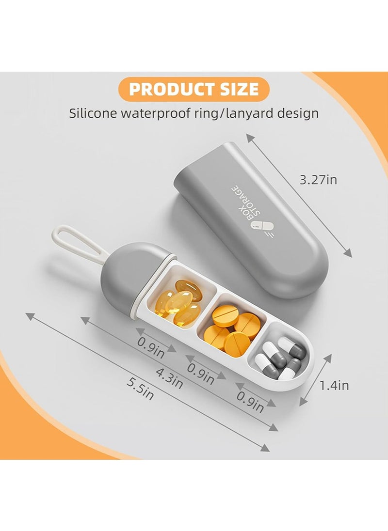 yIFeNG 3 PCS Travel Pill Organizer, Portable Pill Box with Silicone Carrying Rope, Pocket Pill Case with Moisture-Proof Strip, Small Medicine Box Prefect Gift for Office, Trip, Gym  - Image 5