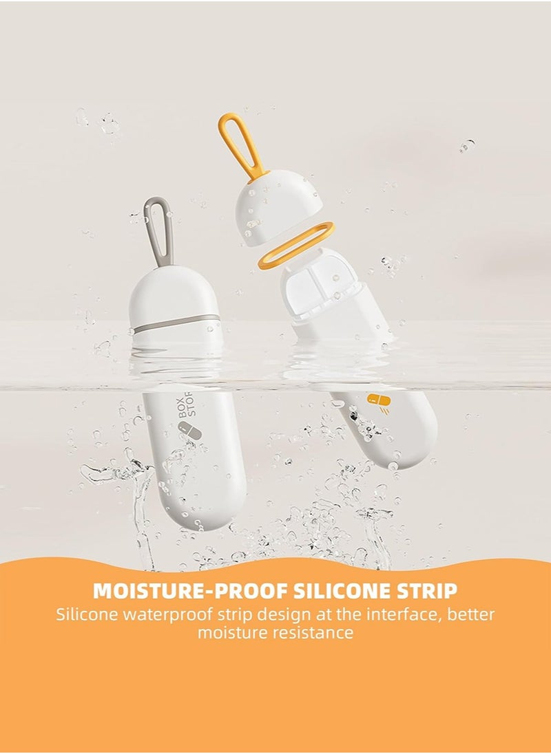 yIFeNG 3 PCS Travel Pill Organizer, Portable Pill Box with Silicone Carrying Rope, Pocket Pill Case with Moisture-Proof Strip, Small Medicine Box Prefect Gift for Office, Trip, Gym  - Image 3