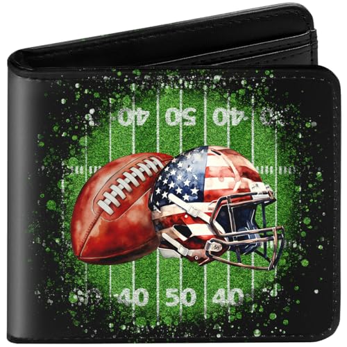 Amutta Kids Wallet for Boys, Cool Teen Boys Wallet for Kids Ages 4-5-6-7-8-9-10-11-12-13-14-15-16, Leather Wallet for Teen Boy, Bifold Bi Fold Football Teenage Teenager Youth Gift Christmas Birthday - Image 1