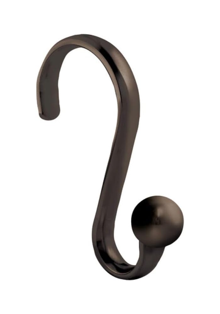 InterDesign iDesign Metal Shower Curtain Hooks, Axis Collection, Set of 12, Rust-Resistant Bronze - Image 1