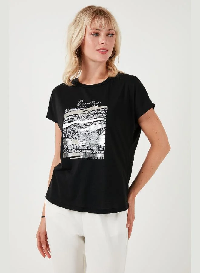 Lela Lela Printed Crew Neck Regular Fit T-Shirt Women's T-Shirt 6671000