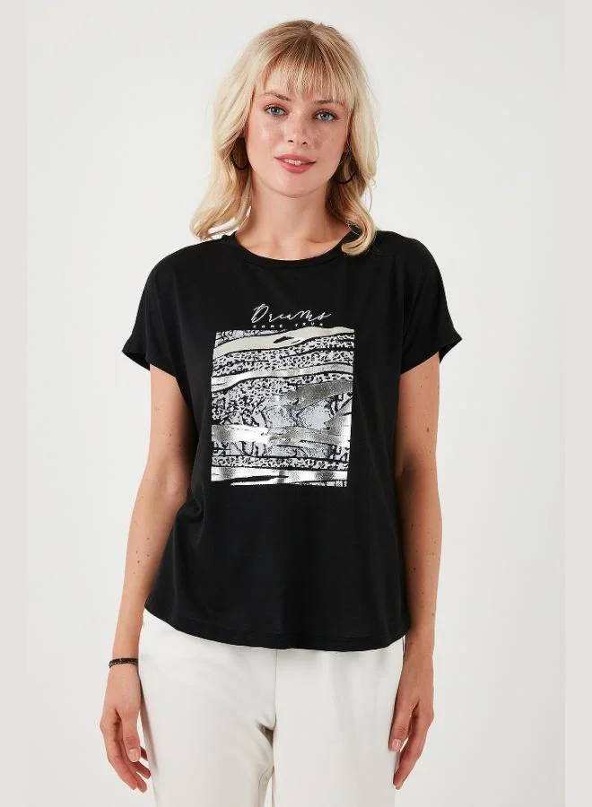 Lela Lela Printed Crew Neck Regular Fit T-Shirt Women's T-Shirt 6671000