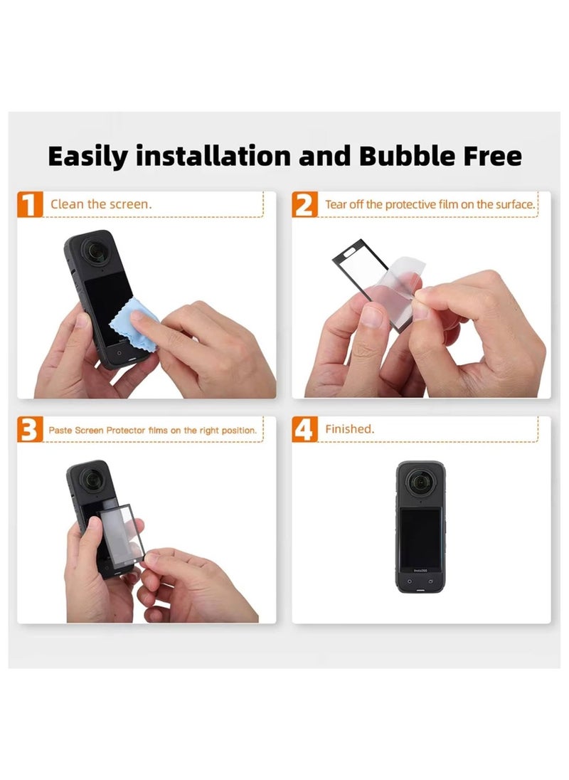 3 PCS Anti-scratch Full Coverage Screen Guard Protective Film Compatible with Insta360 X4 Insta 360 X4 (Pack of 3)