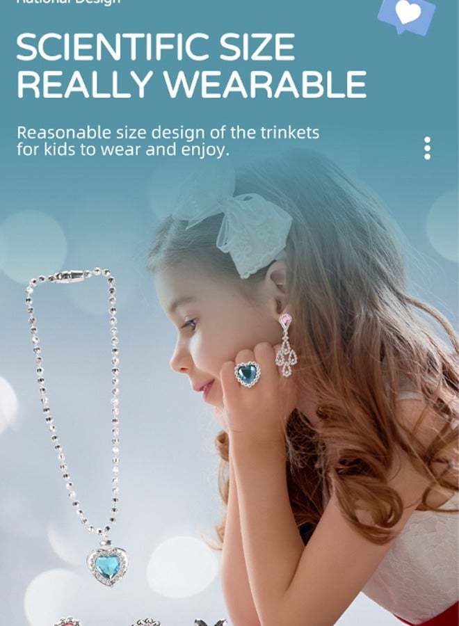 Children's dress up toys girls toys wearable princess shoes crystal high heels necklace crown mobile phone children's jewelry toys role play birthday party gifts suitable for 3-4-5-6-7-8 years old girls - Image 5
