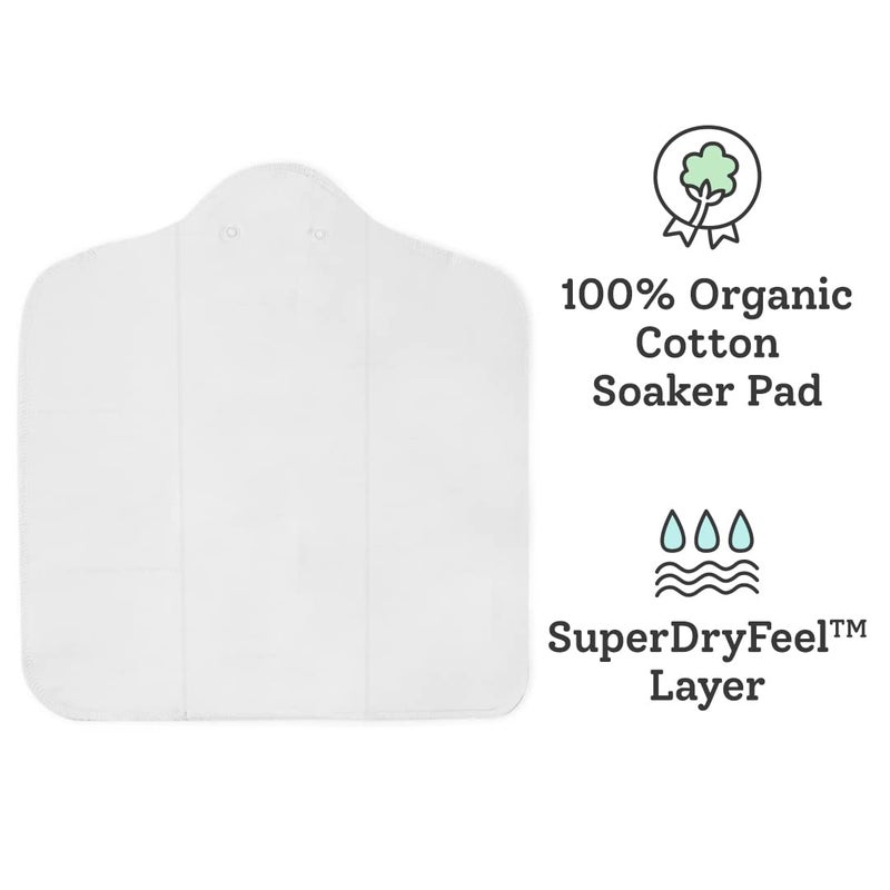 Superbottoms باقة قيمة مكونة من 5 قطع من سوبر بوتومز للأطفال - مجموعة وسادات قطن عضوي ماجيك دراي + 3 بطانات فليس حفاضات (أوراق علوية سهلة التنظيف) | ماص سريع الجفاف (نمط مطوي مسبقًا) + مجموعة بطانة حفاضات - Image 3