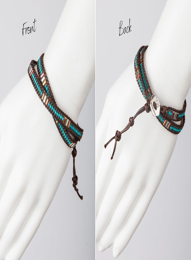 SPUNKYsoul 2 Wrap Bracelets (Brown, Teal, Copper) - Image 5