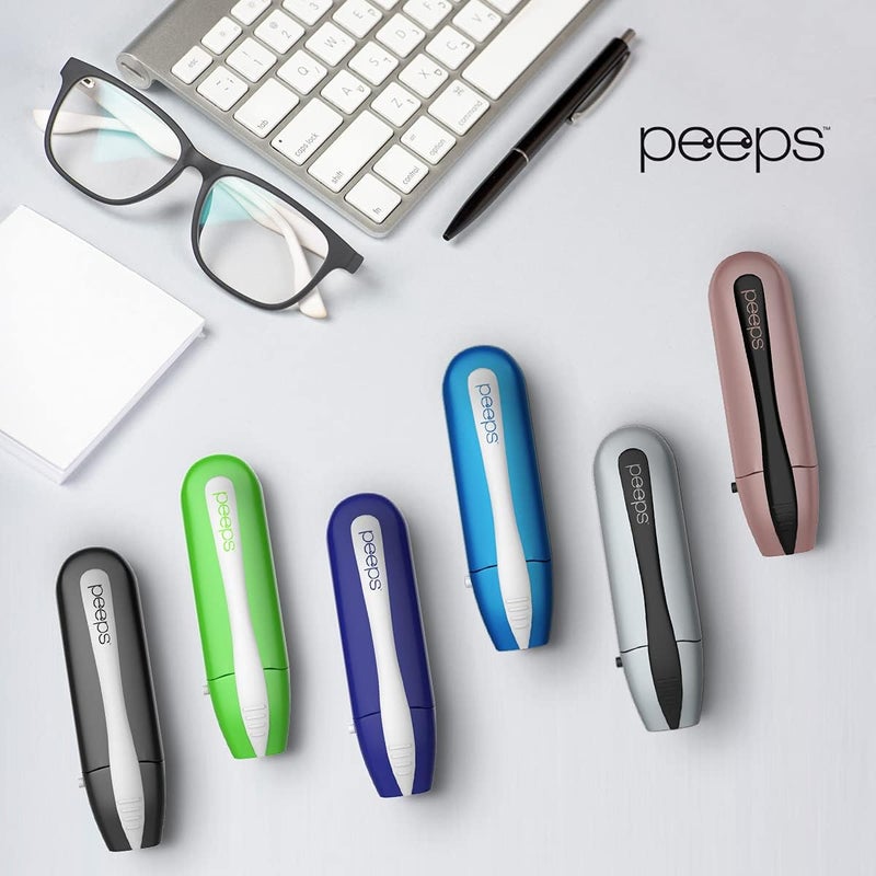 Peeps Glasses Cleaner - for Eyeglasses, Reading Glasses, and More - Lens Cleaner with Carbon Microfiber Tech-Injected Black-2 Count (Pack of 1) - Image 5