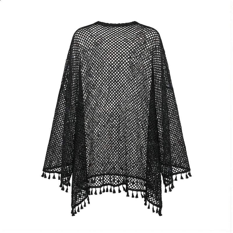 Sand Resistant Easy Clean Mesh Beach Cover Up Tassel For Sandy Beach Use - Image 1