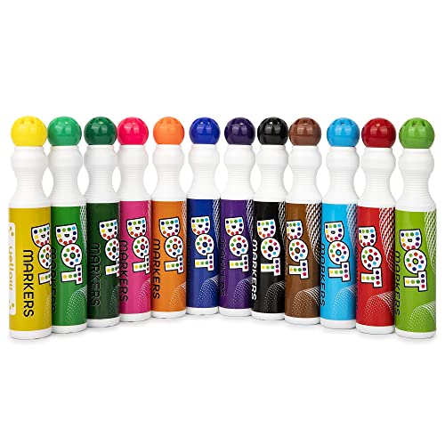 PLAYKIDIZ Darice Washable Dot Markers for Toddlers, 12 Colors (40ml 1.35oz) Paint Marker Dot Art Set, Water Based Non-Toxic Bingo Daubers for Kids - Image 2