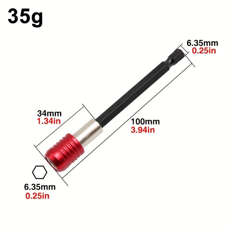 Hex Shank Red Quick Release Self Locking Adapter Rod 150mm Power Tool Accessory - Image 4