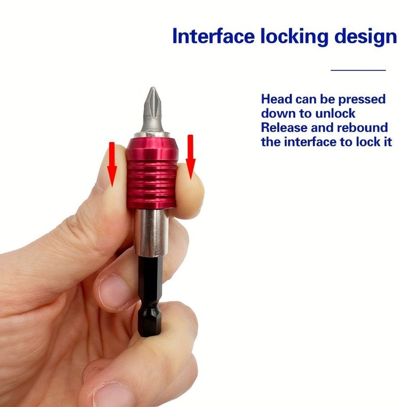 Hex Shank Red Quick Release Self Locking Adapter Rod 150mm Power Tool Accessory - Image 2