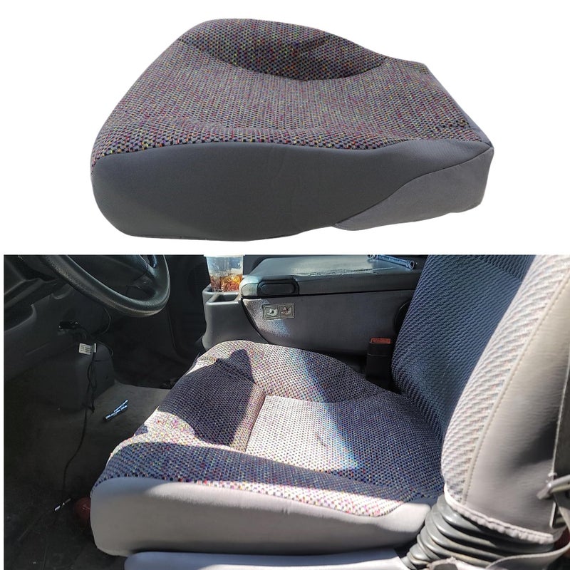 Priprilod Cloth Mist Gray Driver Side Bottom and Foam Cushion Replacement Seat Cover Compatible with Dodge Ram 1500 2500 3500 1998 1999 2000 2001 2002 - Image 4