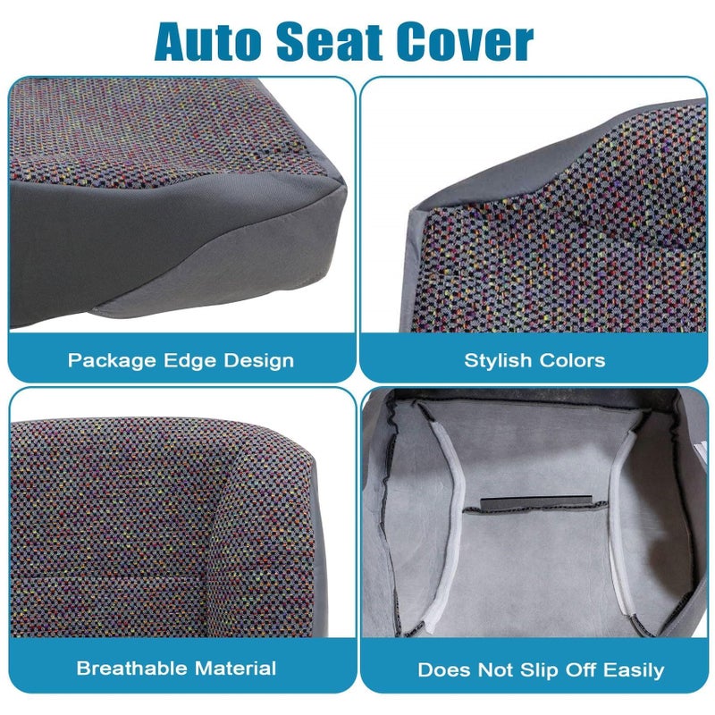 Priprilod Cloth Mist Gray Driver Side Bottom and Foam Cushion Replacement Seat Cover Compatible with Dodge Ram 1500 2500 3500 1998 1999 2000 2001 2002 - Image 3
