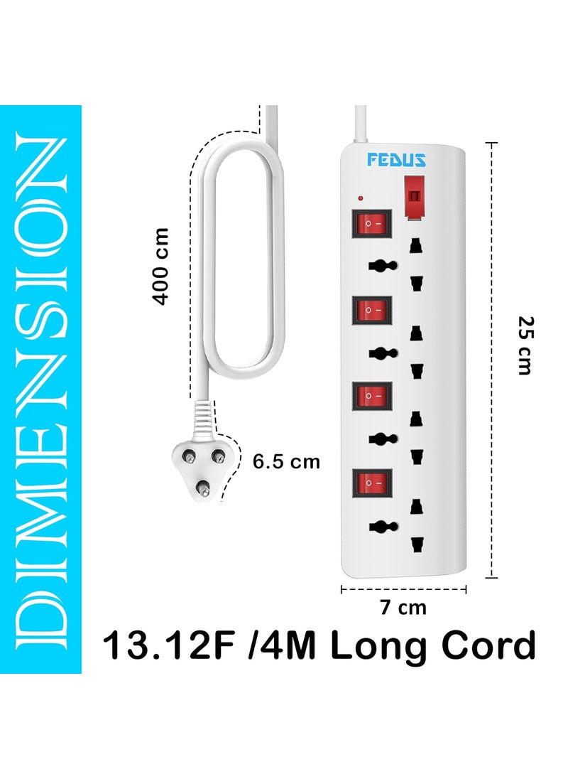 FEDUS FEDUS 4 Meter 13 Feet Long Switch Board Extension Pack 1 Extension Boards with SwitchExtension Board with Long Wire Extension Board for Computer Surge Protectors Spike Buster Switch Board  - Image 5