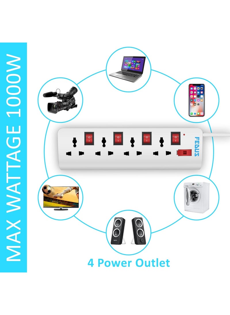 FEDUS FEDUS 4 Meter 13 Feet Long Switch Board Extension Pack 1 Extension Boards with SwitchExtension Board with Long Wire Extension Board for Computer Surge Protectors Spike Buster Switch Board  - Image 2