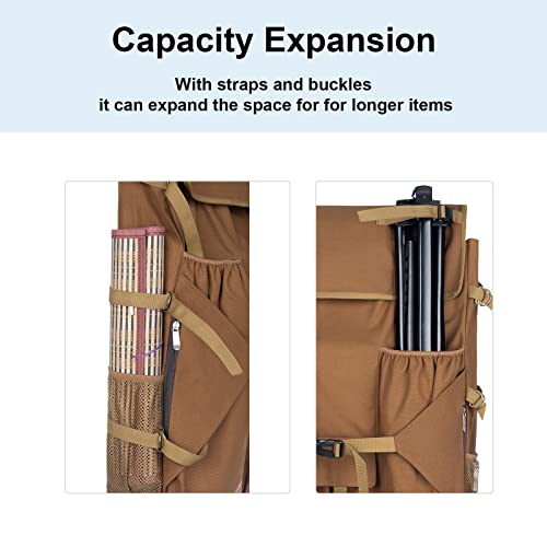 JJRING Heavy Duty Plein Air Artist Backpack with Handheld Strap, Art Supply Tote Bag for Carrying 18x24 Artwork, Drawing Boards (Brown) - Image 5