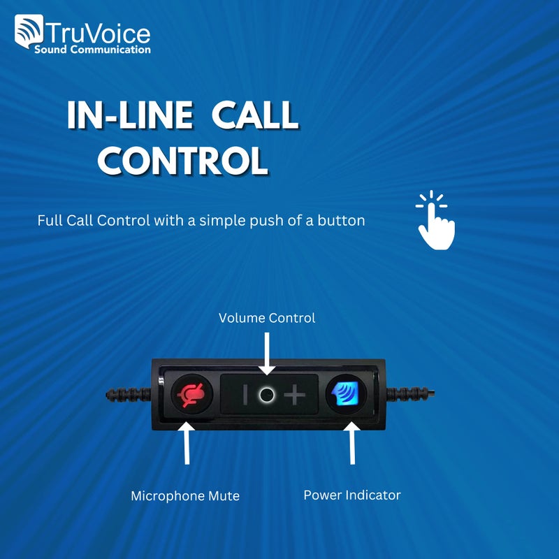 TruVoice USB Adapter Compatible with Any Jabra Quick Disconnect (QD) Wired Headset and Includes Volume Control and Mute Functionality (Connects Headset to PC, Laptop and Softphones) - Image 2