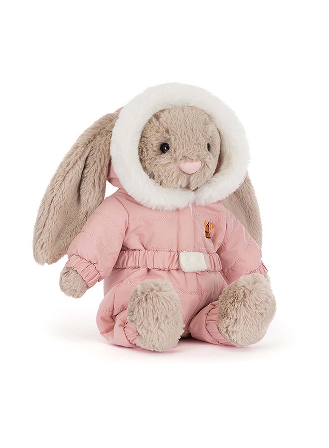 Jellycat Bashful Bunny Snow Suit Plush Toy 23cm Sitting Height – Soft Bunny in Pink Winter Outfit with Hood for Kids, Seasonal Gifts and Nursery Display - Image 4