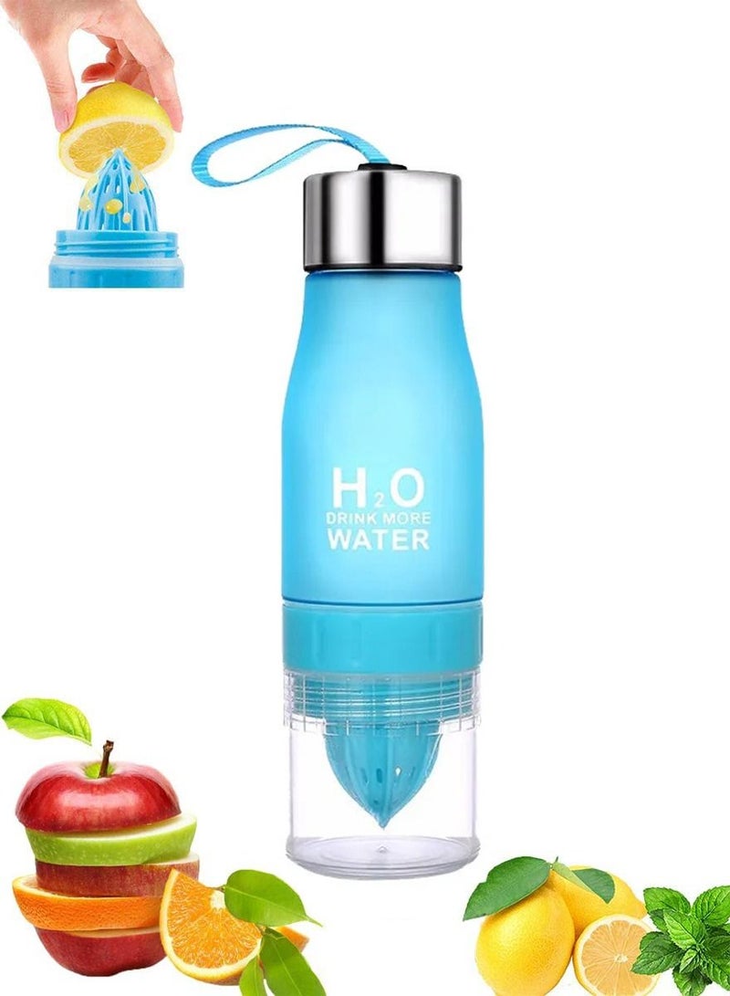 Sports Water Bottle For Healthy and Stylish Lifestyle, Gym Water Bottle, Yoga Workout Water Bottle, Perfect For Detox Water, Healthy Drinks, Fitness, Travel, 650 ml Fruit Infuser Bottle With Carrying Strap - Image 1