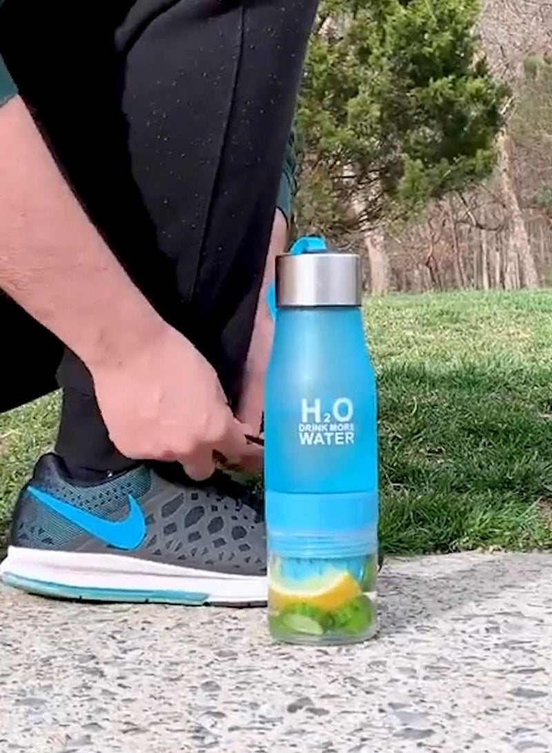 Sports Water Bottle For Healthy and Stylish Lifestyle, Gym Water Bottle, Yoga Workout Water Bottle, Perfect For Detox Water, Healthy Drinks, Fitness, Travel, 650 ml Fruit Infuser Bottle With Carrying Strap - Image 3