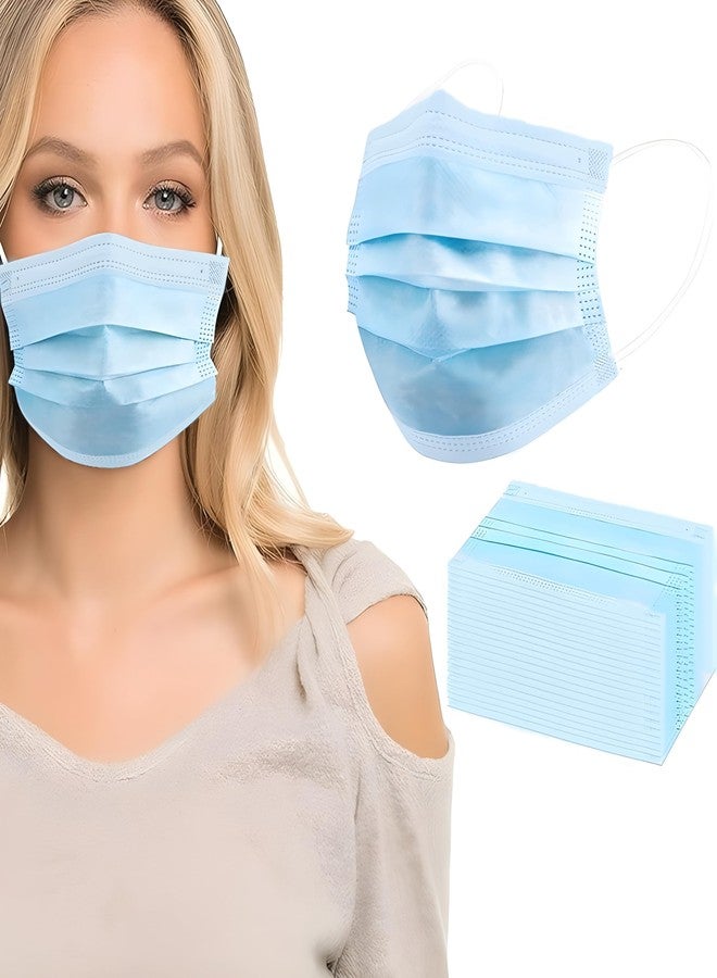 SYNOCARE 3 Ply Breathable Surgical Masks for Adults, Melt-Blown Fabric Face Cover with Nose Clip, Disposable Face Mask for Men & Women, Dust & Pollution Protection, Blue (Pack of 50) - Image 1