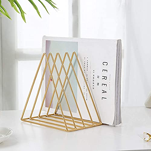 QPEY QPEY Triangle File Holder5 Slot Metal Vinyl Record Stand Holder Magazine Newspaper Holder Photography Props for Office Home 2pc gold 