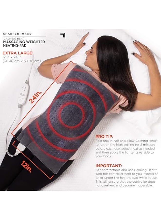 وسادة تدفئة مهدّئة مع تدليك وثقل 4 رطل – 18 توليفة مختلفة (6 تدليك × 3 حرارة) – مثالية لتخفيف الألم اليومي وسهلة الاستخدام - Image 4