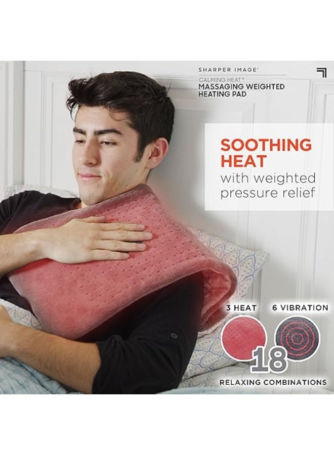 وسادة تدفئة مهدّئة مع تدليك وثقل 4 رطل – 18 توليفة مختلفة (6 تدليك × 3 حرارة) – مثالية لتخفيف الألم اليومي وسهلة الاستخدام - Image 3