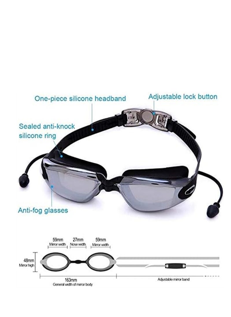 Swim Goggles and Cap Set 4 in 1, UV 400 Protection Lenses Clear Anti-Fog Swimming Goggles Waterproof No Leaking with Nose Clip + Ear Plugs for Adult Men Women - pzsku/Z8AA257C7F19D186F4DEDZ/45/_/1721982534/40bc7e41-b9c1-4726-967c-e4d96e85c95d