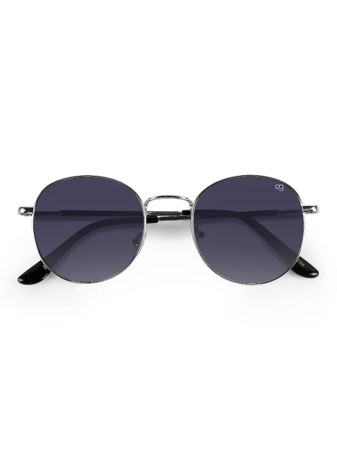 Woggles UV- Protected Gradient Black Round Sunglasses
