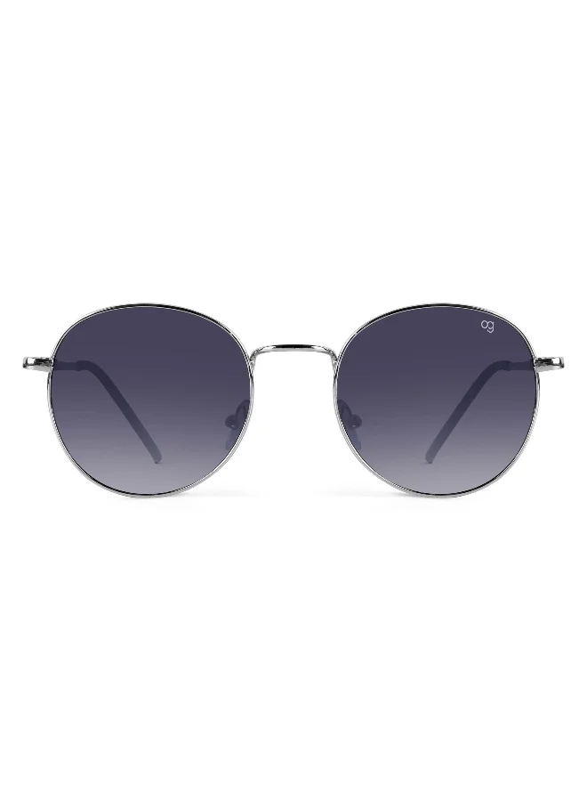 Woggles UV- Protected Gradient Black Round Sunglasses