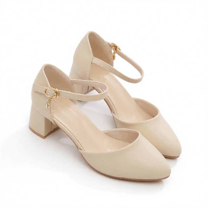 Square Toe Strap Heeled Sandals for Women Office Work Dress Shoes - Image 2
