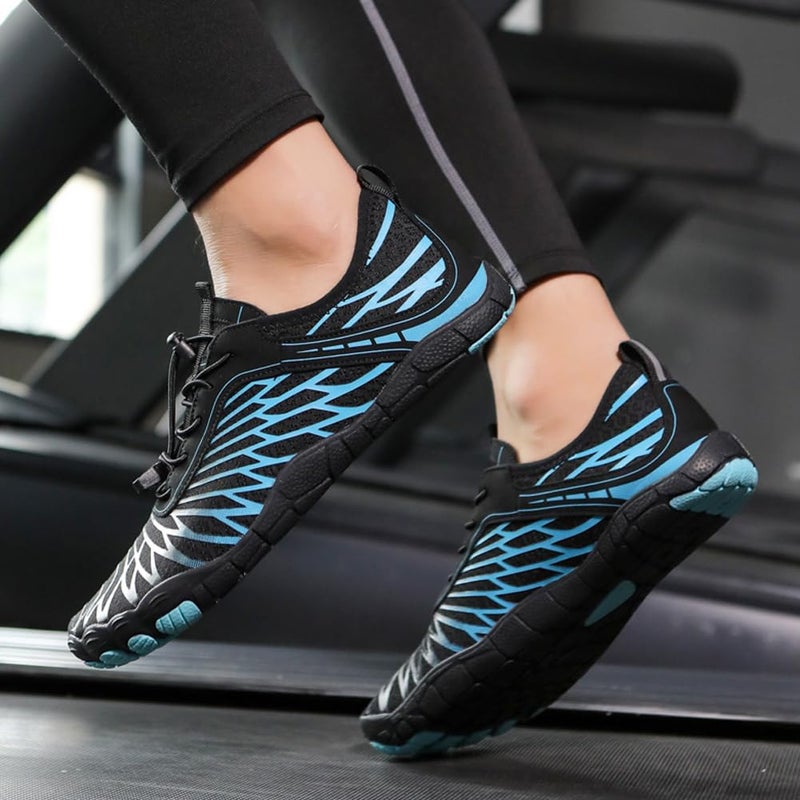 ELETON Hike Barefoot Shoes Womens Men Footwear,Pro-Healthy&Non-Slip Water Shoe for Women Men, Wide Toe Running Shoes Boots Sneakers Unisex Blue - Image 2