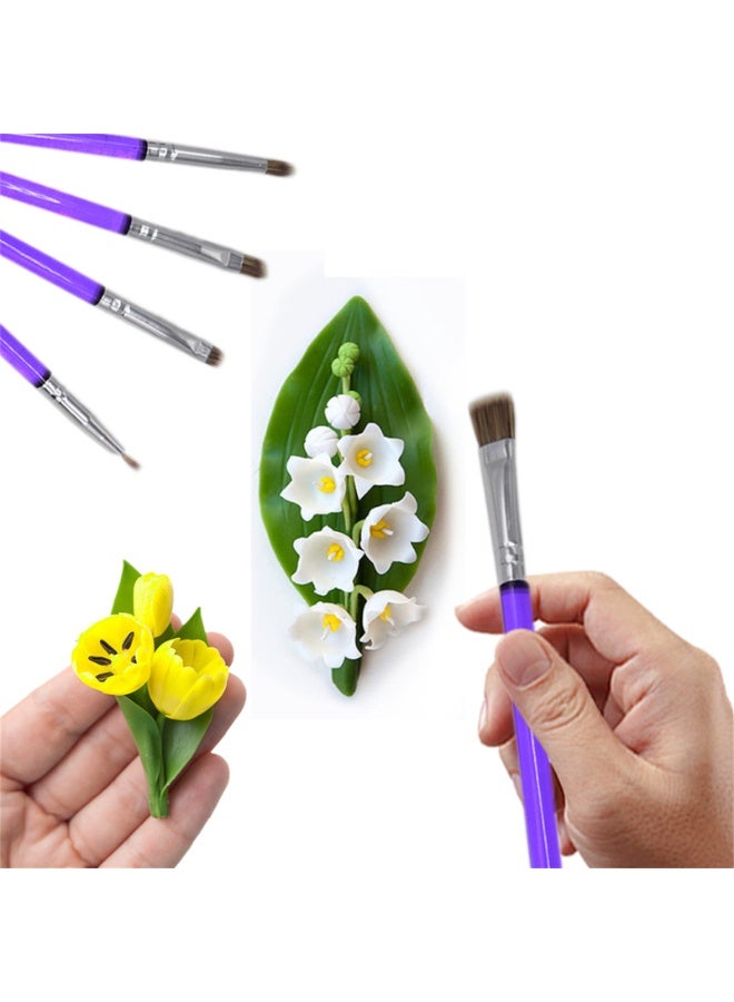 5 Pcs Paint Brushes Fondant Tools for Cake Baking Chocolate Sugar Cookie Decoration Cake Brushes Fondant and Gum Paste Tool - Image 3