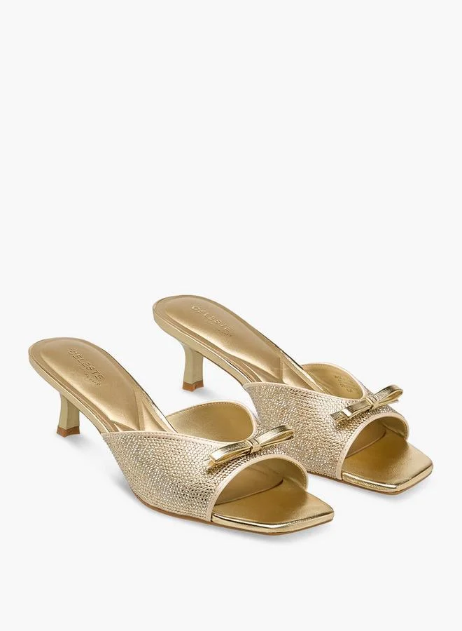Celeste Women Embellished Kitten Heel Sandals Ramadan Collection
