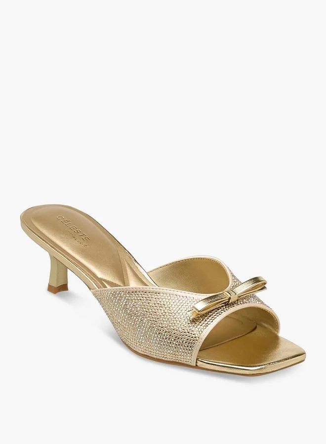Celeste Women Embellished Kitten Heel Sandals Ramadan Collection
