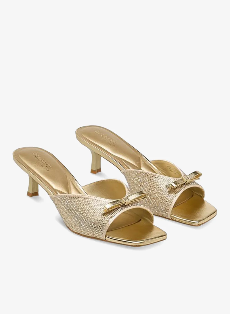 سيليست صنادل بكعب قطة مزينة للنساء مجموعة رمضان