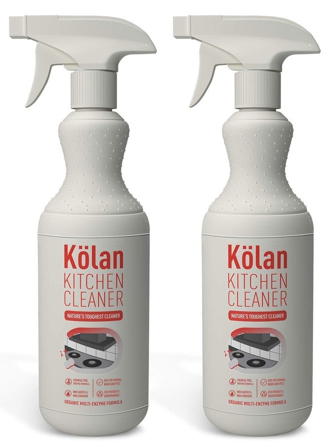 Kolan Organic Biodegradable Eco-Friendly Chemical Free Multi Enzyme Kitchen Cleaner 700 ML, Safe for humans, babies and pets.Contains no bleach (Suitable For All Surfaces)-2 Pack - Image 1
