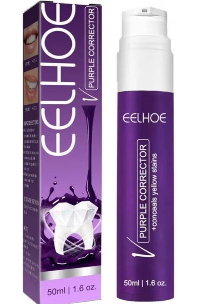 EELHOE V34 Purple whitening toothpaste brightening color corrector 50ml - Image 1