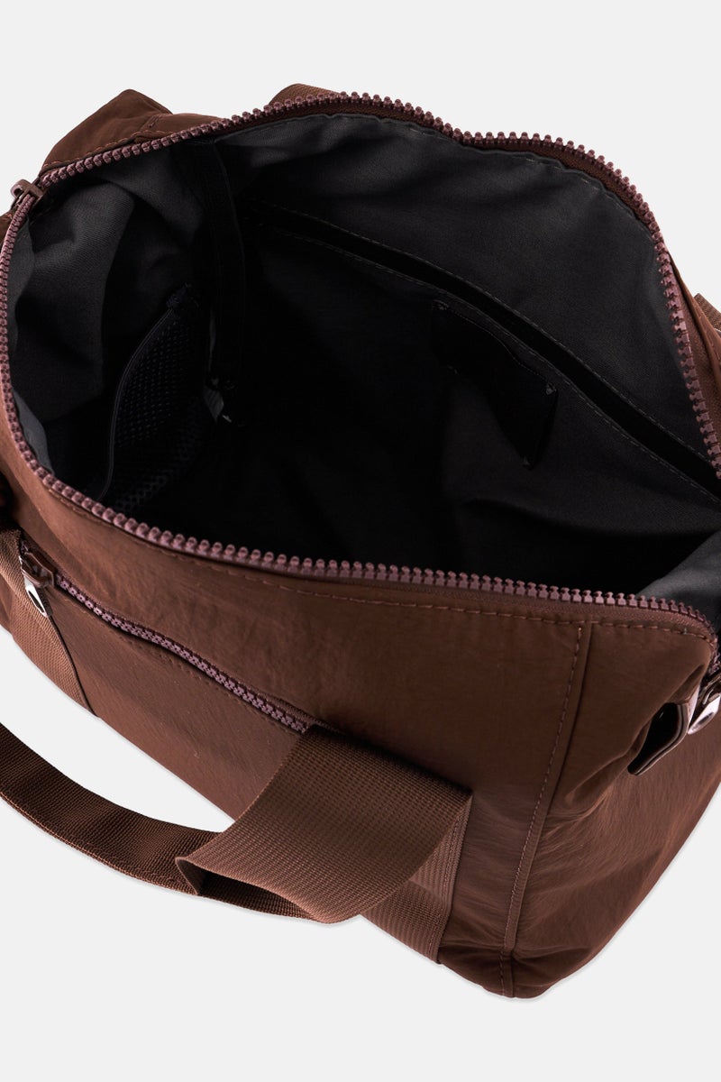 Danskin Women Brand Logo Cross Body Bag With Mini Pouch 36 L x 12 W x 25 H cm, Brown - Image 4