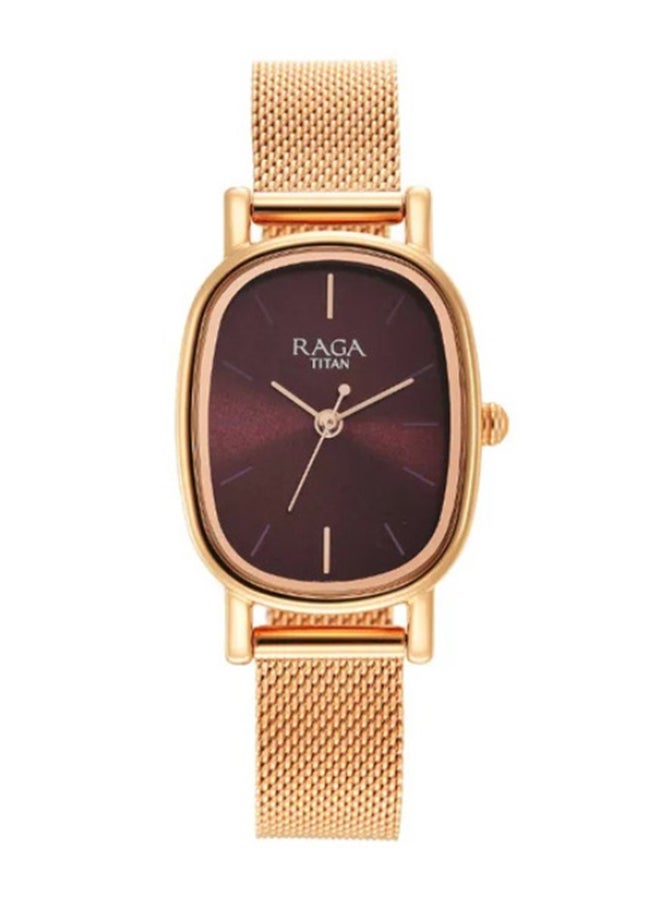 تيتان ساعة راغا فيفا بسوار ستانلس ستيل وميناء بني - Image 1